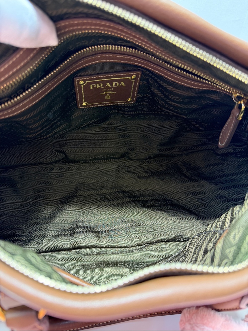 Prada Brown Nylon & Leather Messenger Satchel - Picture 10 of 11